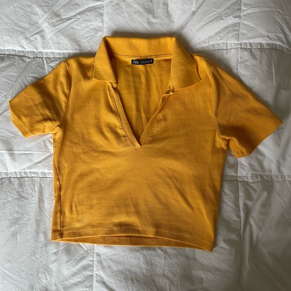 V-neck cropped polo - Picture 4 of 4